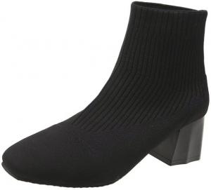 Женские ботильоны | Ботинки-носки с объемным каблуком и заостренным носком, модная обувь для осени и зимы, для повседневного и официального стиля Hhhchpm, Black