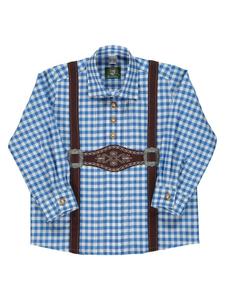 Детская традиционная рубашка Velmowo средне-синего цвета OS-Trachten