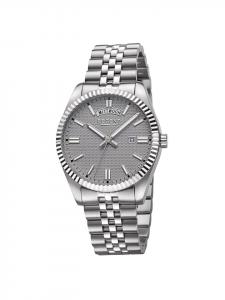 Крупные серебристые аналоговые наручные часы (около 40 мм) с металлическим браслетом Regent