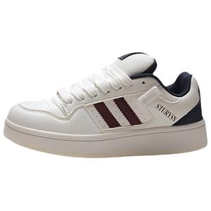 Alxnan Женские низкие кеды бело-бордовые, цвет White Burgundy