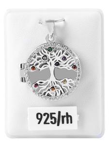 Adeliás Женский кулон - медальон «Древо жизни» из серебра 925 пробы с кубическим цирконием в серебре