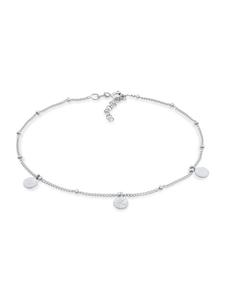 Elli Браслет Fußschmuck 925 Sterling Silber Kreis, Kugel, Plättchen in Silber