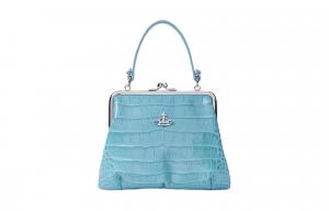 Vivienne Westwood Кожаный женский кошелек светло-голубой