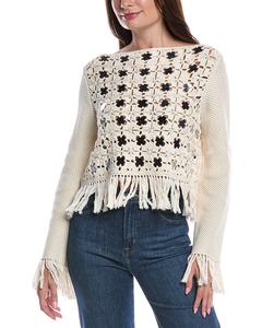 TOCCIN Топ Camilla с бахромой, белый