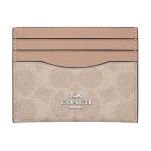 COACH Кожаный картхолдер женский песочный и бежевый