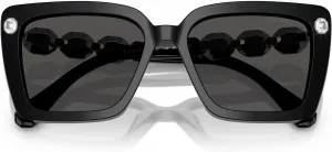 Женские квадратные солнцезащитные очки Swarovski SK6032, Black/Dark Grey