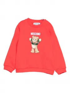 Свитшот с графическим принтом Moschino Kids, красный