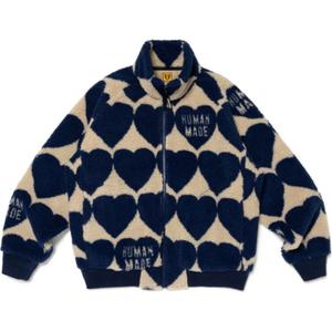 Куртка Heart pattern Fleece Jacket HUMAN MADE, синий