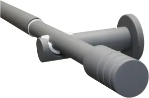 GARDINIA Карниз "Набор карнизов Ø 16/19 мм", 1 направляющая, выдвижной, 1 направляющая 120–210 см, Ø 19 мм, серый