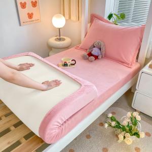 Yalu Простыня на резинке 120х200 см из флиса, цвет Y Pink, подходит для матраса 5-25 см