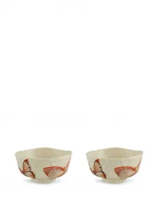 Набор cloudy butterflies из двух глубоких тарелок, 15,8х7,9 см, Bordallo Pinheiro, нейтральные цвета