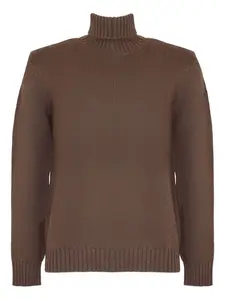 Водолазка с ребристой отделкой Eleventy, коричневый