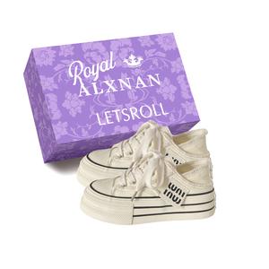 Alxnan Женские устойчивые к истиранию низкие кеды из холста Ecru+Box, цвет Ecru+Box