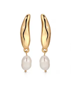 Серьги из искусственного жемчуга Liquid Luxe Ettika, gold