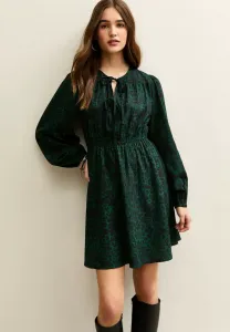 Платье-Рубашка на каждый день из крепа с завязками спереди и анималистическим принтом New Look, Green Pattern