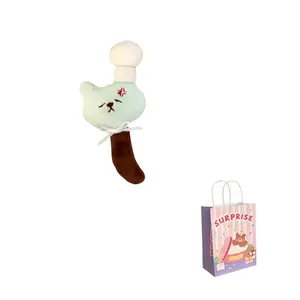 Креативный брелок Creative Cat Eating Cute Pet Design с вилкой и ножом, плюшевый, высота 10см Nodding Bud Bug