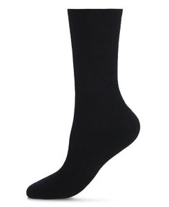 Женские плоские ребристые носки (2 пары в упаковке) MeMoi, Black