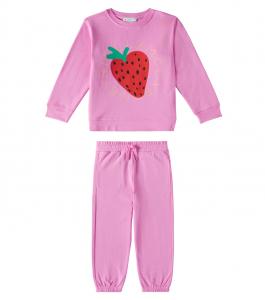 Спортивный костюм из хлопкового флиса Stella McCartney Kids, розовый