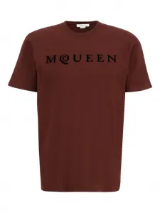 Футболка маддер с флокированным логотипом Alexander Mcqueen, коричневый