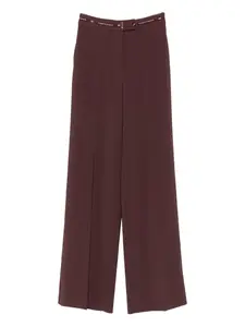 Брюки с логотипом на поясе Elisabetta Franchi, коричневый