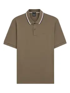 Рубашка поло с вышитым логотипом Boss, коричневый