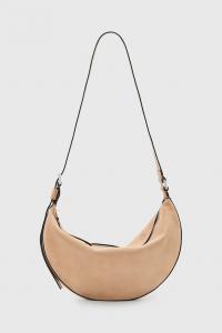 Замшевая сумка Halfmoon Allsaints, бежевый
