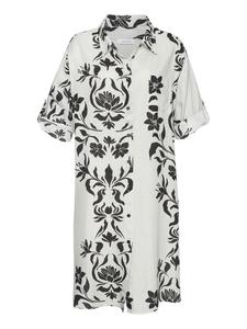 Блуза LASCANA, цвет beige-schwarz bedruckt