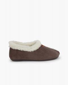 Детские открытые тапочки на подкладке из овчины Pisamonas, серый