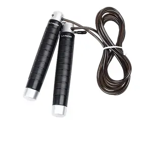 LINING Профессиональная гоночная неучтенная скакалка для фитнеса pvc стальной трос abs контроллер 2,9 м black silver