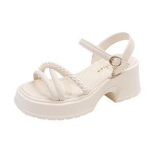 Xingdiman Женские сандалии на одной застежке экрю, цвет Ecru