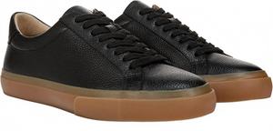 Мужские кожаные кроссовки Fulton в черном цвете с коричневой подошвой Vince