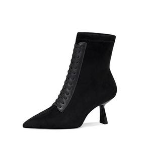 Ботильоны-носки, женские, 6,5 см JESSICA SOPHIA, Black (Fleece-Lined)