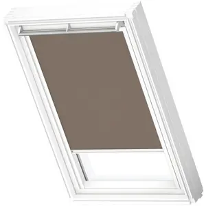 Затемняющие рулонные шторы VELUX «DKL P10 4574SWL», затемнение, затемнение, без сверления, на направляющих, белые направляющие и ручка, цвет Nougat + weiß