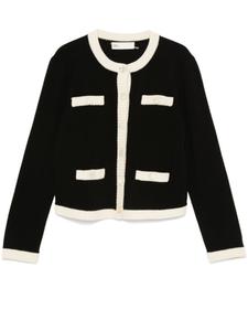 Tory Burch кардиган в стиле колор-блок, черный