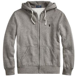 Хлопковая худи на молнии Polo Ralph Lauren, серый