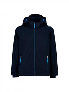 Детская куртка с капюшоном на кнопках темно-синего цвета cmp