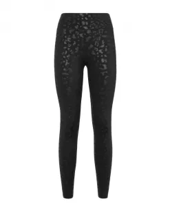 Спортивные леггинсы с леопардовым принтом Plein Sport, черный