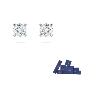 Swarovski Серьги-гвоздики из белого золота 585 пробы