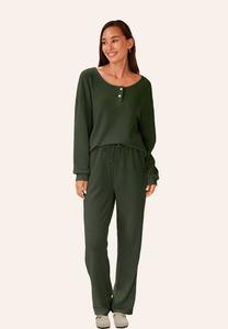 Пижамный комплект Cupshe BUTTON DRAWSTRING WAIST SET, Olive