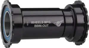 Нижний кронштейн BB86/92 Thread Together с подшипниками ABEC-3 для 24-мм шатунных осей Wheels Manufacturing, Black
