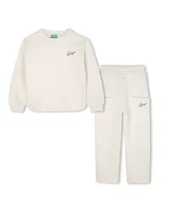 Стеганый комплект для девочки цвета сырой Kenzo Kids