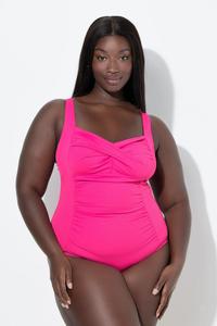 ULLA POPKEN Женский купальник с драпировкой, тонкая структура, мягкие чашки