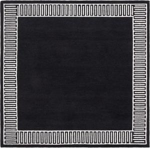 Ковер SAFAVIEH, 183 x 183 см, Metro Collection, Charcoal & Ivory, ручной работы из шерсти, идеально для гостиной, спальни, столовой (MET465H)