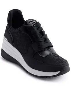 Женские кроссовки Kamay на шнуровке с клиновидной подошвой DKNY, черный