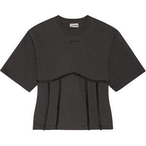 Футболка с аппликацией GANNI, черный