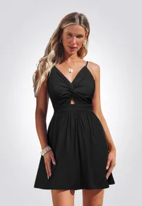 Завораживающее изумрудное платье с закрученным передом в стиле летнего отдыха Cupshe, Black