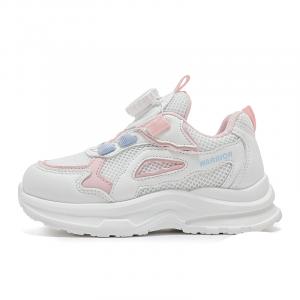 Детские кроссовки Mars 3.0 с противоскользящей подошвой, легкой амортизацией и низким верхом WARRIOR, белый/розовый