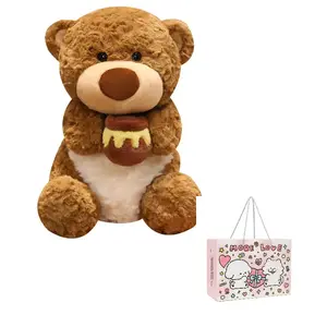 Очаровательные милые плюшевые медвежата в горшочке с медом, высота 22см/32см HOUDASHI