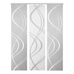 Раздвижная штора Home Wohnideen Tiberio, ткань - 60 х 245 см - серая - комплект из 3 шт.