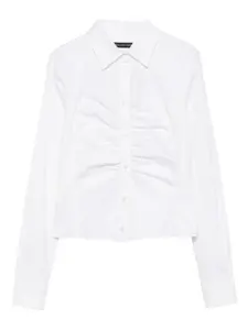 Рубашка со сборками и длинными рукавами BALENCIAGA, белый